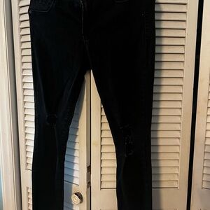 Women's Black Distressed Jeans